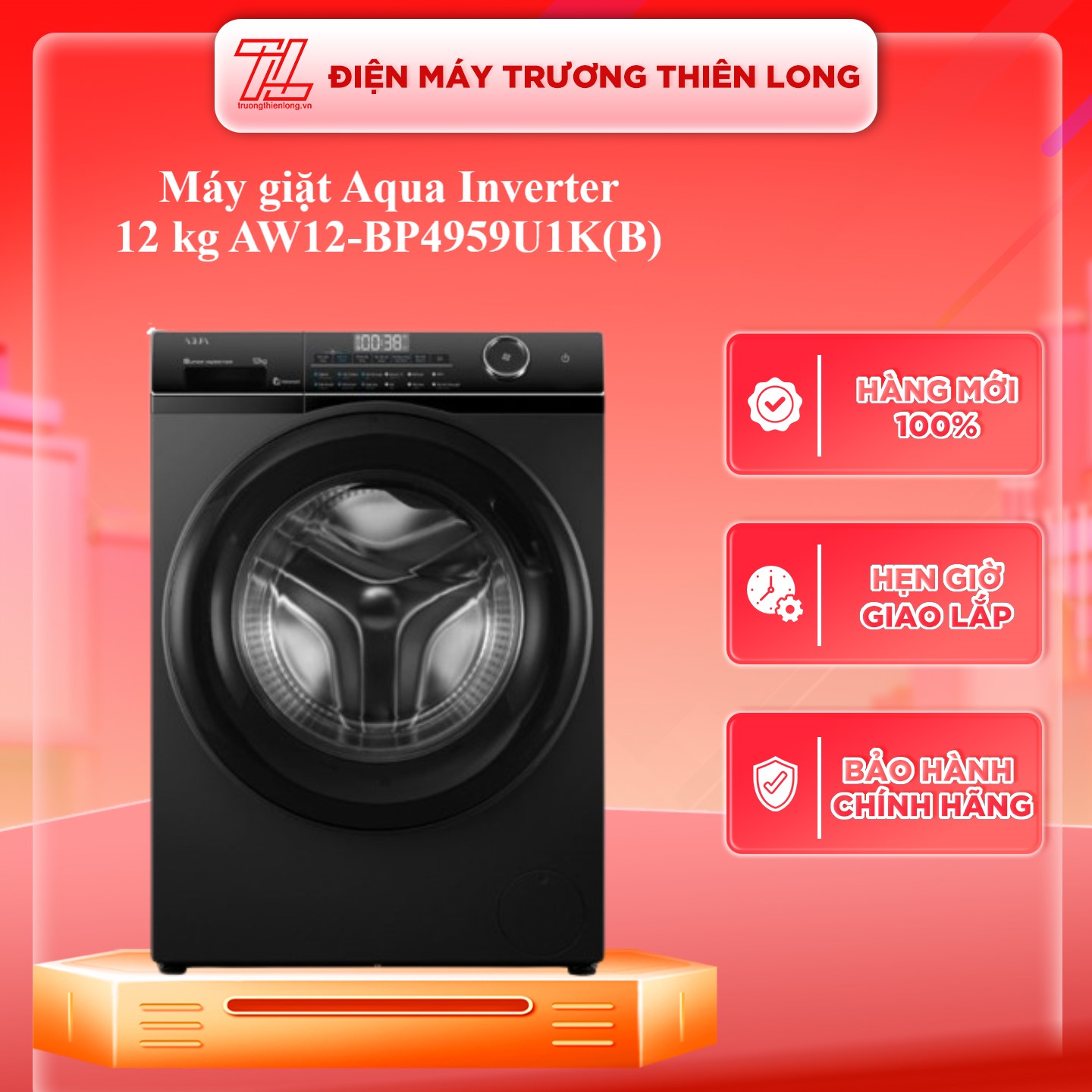 AW12-BP4959U1K(B) - Máy giặt Aqua Inverter 12 kg AW12-BP4959U1K(B) - Hàng Chính Hãng - Chỉ Giao Hồ Chí Minh