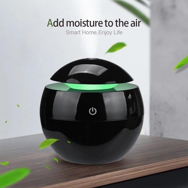130ml USB Aroma Essential Oil Diffuser Ultrasonic Mist Humidifier Air Purifier 7 Color Change LED Night Light for Office Home