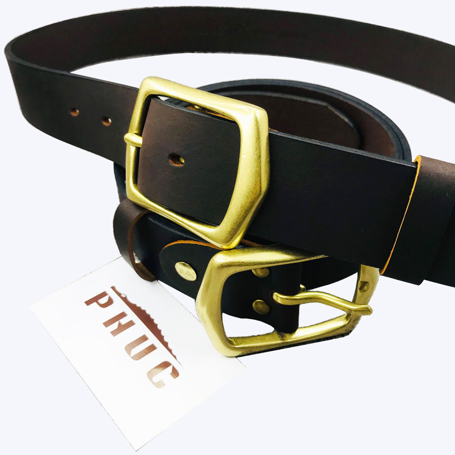 Thắt lưng nam da bò sáp khóa đồng cao cấp PH01, Dây nịt nam da bò sáp cao cấp khóa đồng cao cấp PH01