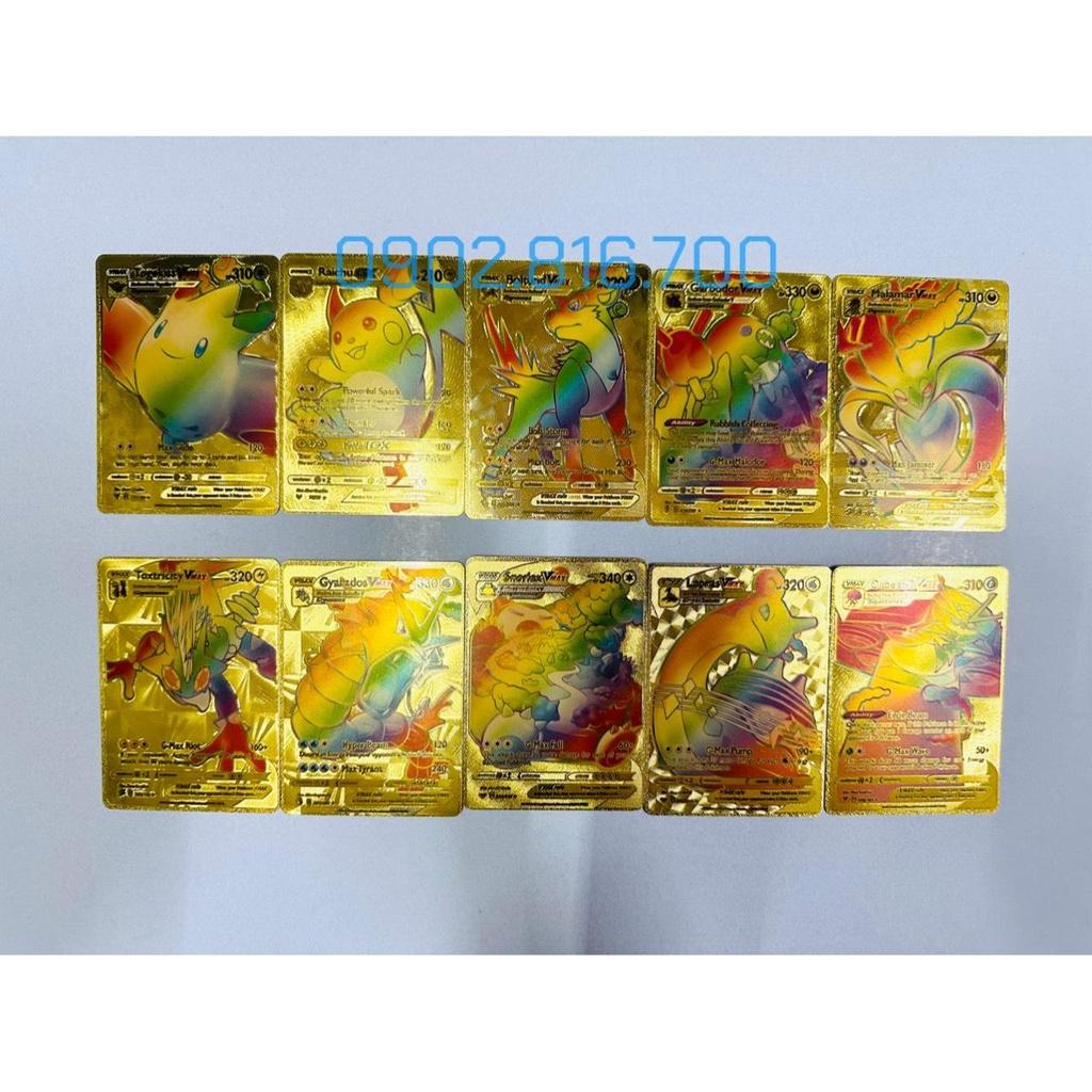 Thẻ Bài Pokemon card kim loại Mạ Vàng - Bài Pokemon Mạ Vàng BoardGame Vmax-Đồ Chơi Trẻ Em Cho Bé Trai Bé Gái