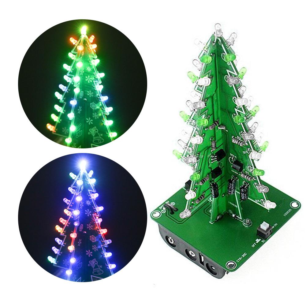 DIY Colorful Easy Making LED Light Acrylic Christmas Tree with Music Electronic Learning Kit Module