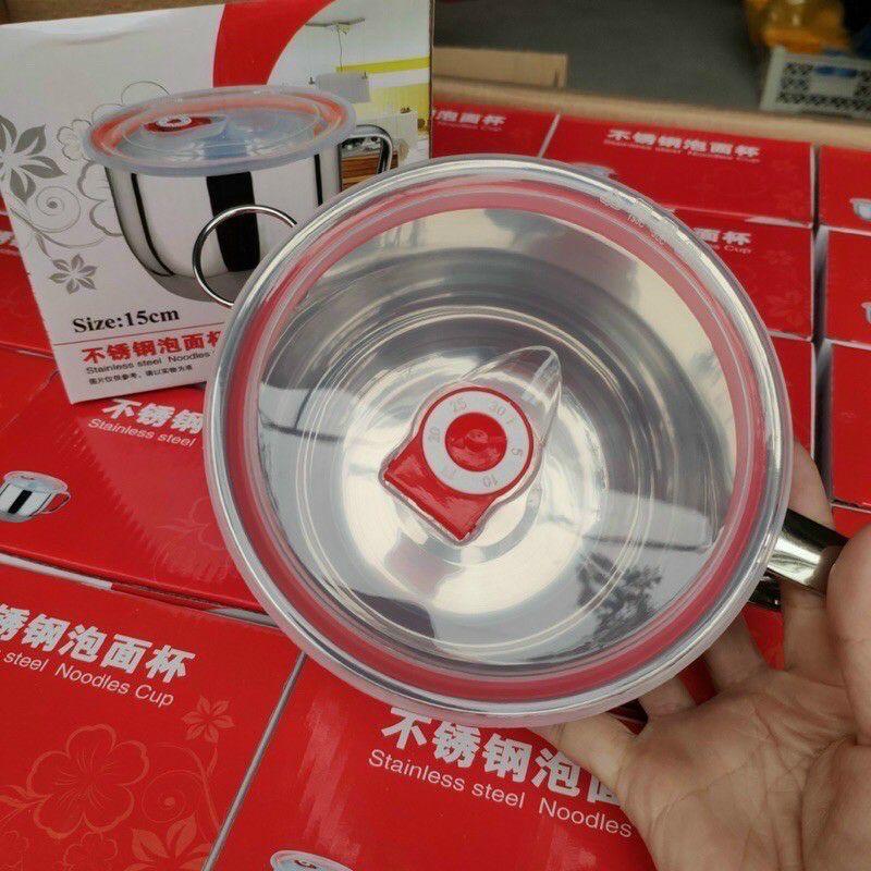 Ca đựng cháo, mỳ phở giữ nhiệt chống tràn bằng INOX 15cm