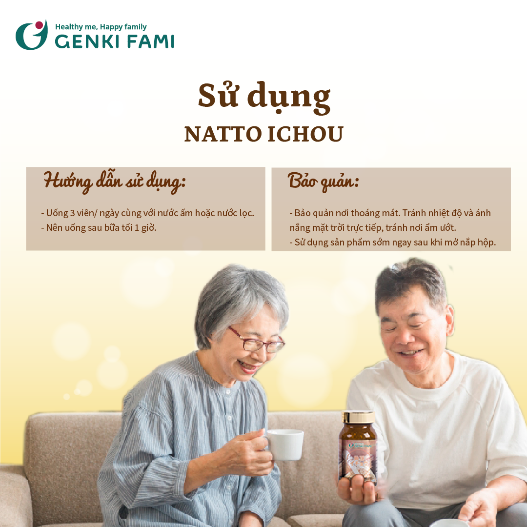 Viên Uống Phòng Ngừa Đột Quỵ, Bổ Não Nattokinase 3000FU Natto Ichou Genki Fami Nhật Bản