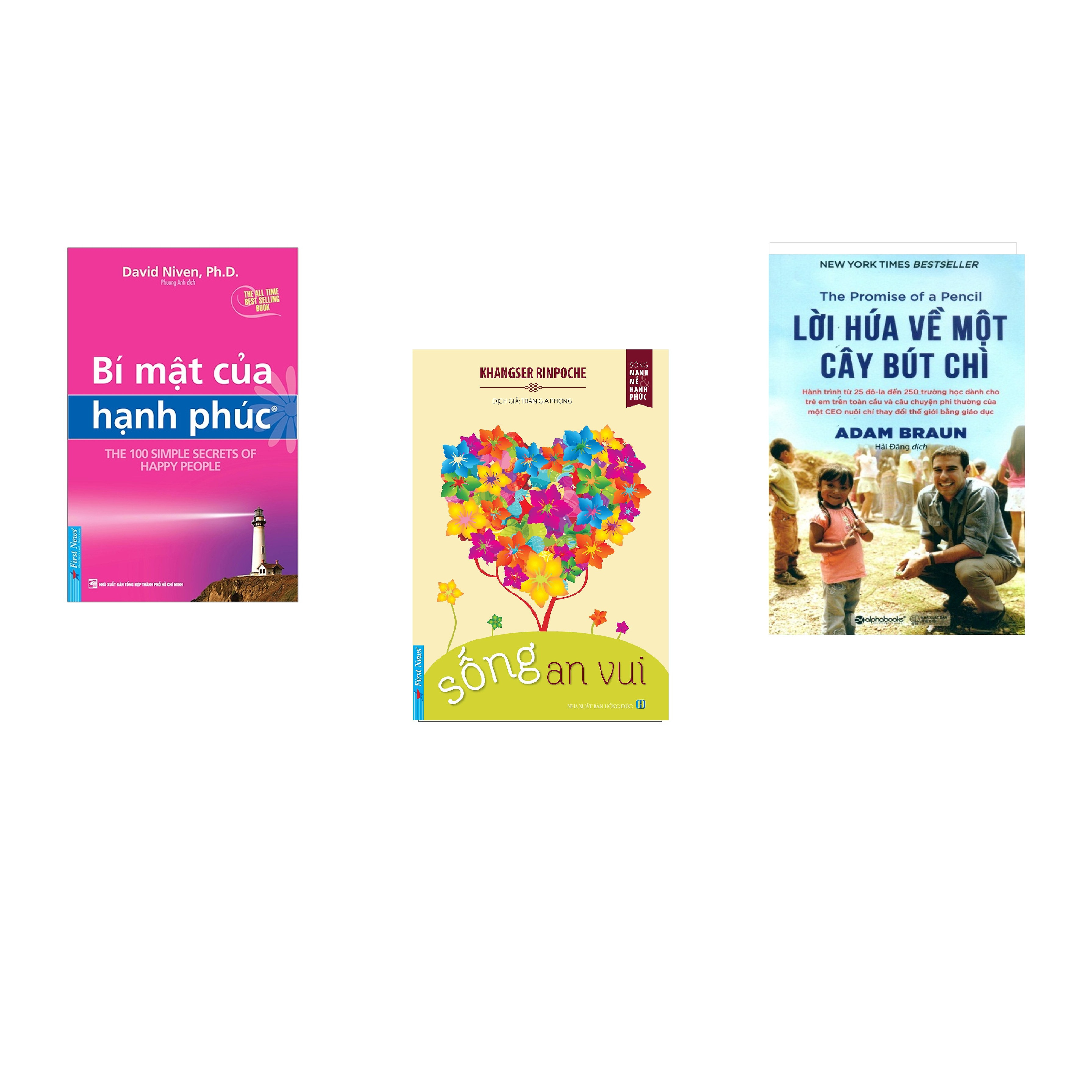 Combo 3 cuốn sách: Bí Mật Của Hạnh Phúc + Sống An Vui + Lời hứa về một cây bút chì