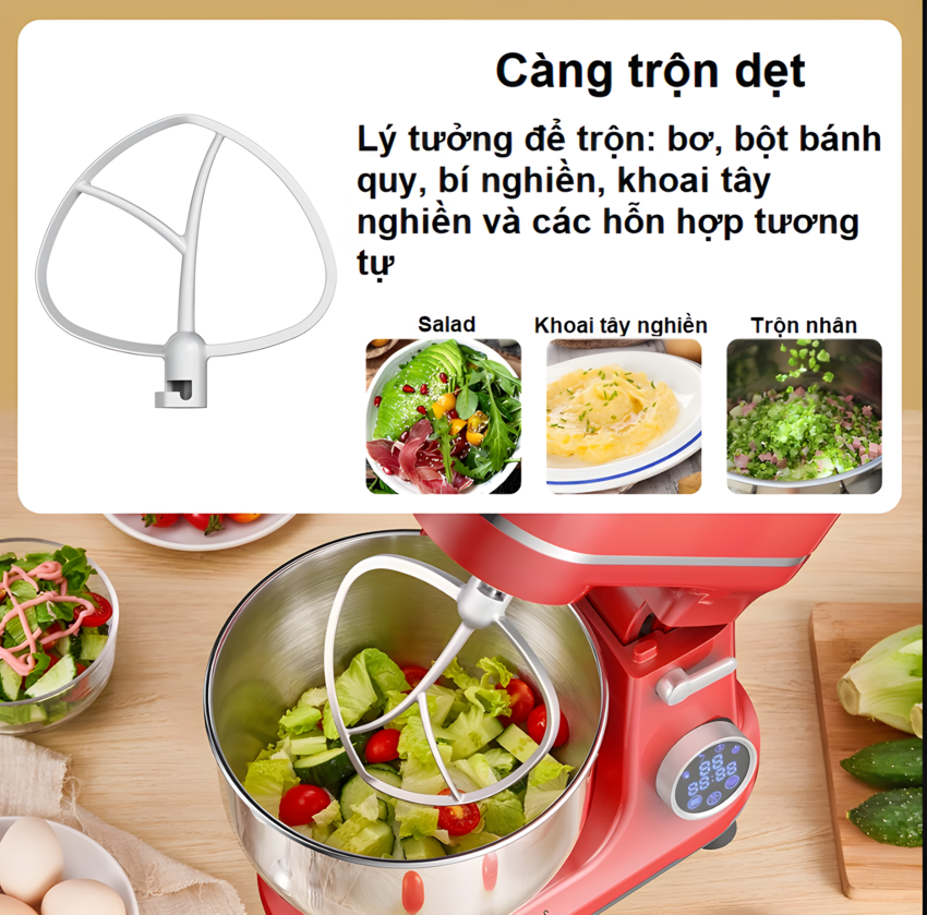 Máy trộn bột, xay thịt, nhồi xúc xích 6 trong 1 thương hiệu Mỹ cao cấp Biolomix BM606EG - Hàng Nhập Khẩu