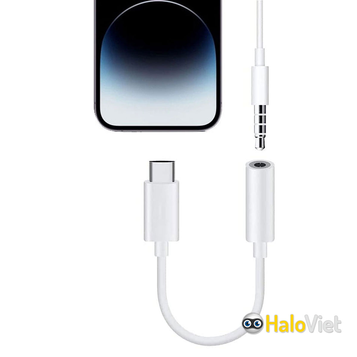 Dây cáp chuyển đổi từ cổng Type C sang jack tai nghe 3.5mm cho iPhone / iPad / Android chất lượng cao - Hàng Chính Hãng