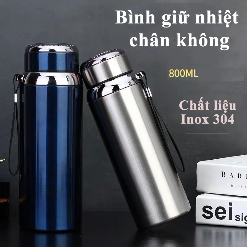 Bình giữ nhiệt inox 304 cao cấp 800ML giữ nóng lạnh tốt, có tấm lọc trà, giữ nhiệt lên đến 24h - giao màu ngẫu nhiên