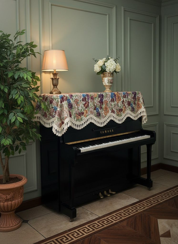 Khăn phủ đàn piano cơ đàn piano điện tử 88 phím sang trọng cổ điển giáng sinh noel năm mới Tết - Hàng chính hãng