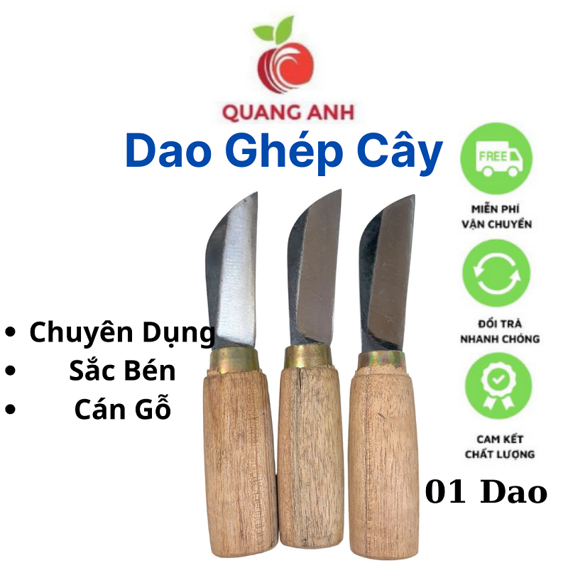 Dao Ghép Cây Cán Gỗ Chuyên Dụng - Thép Lò Rèn Siêu Sắc Bén