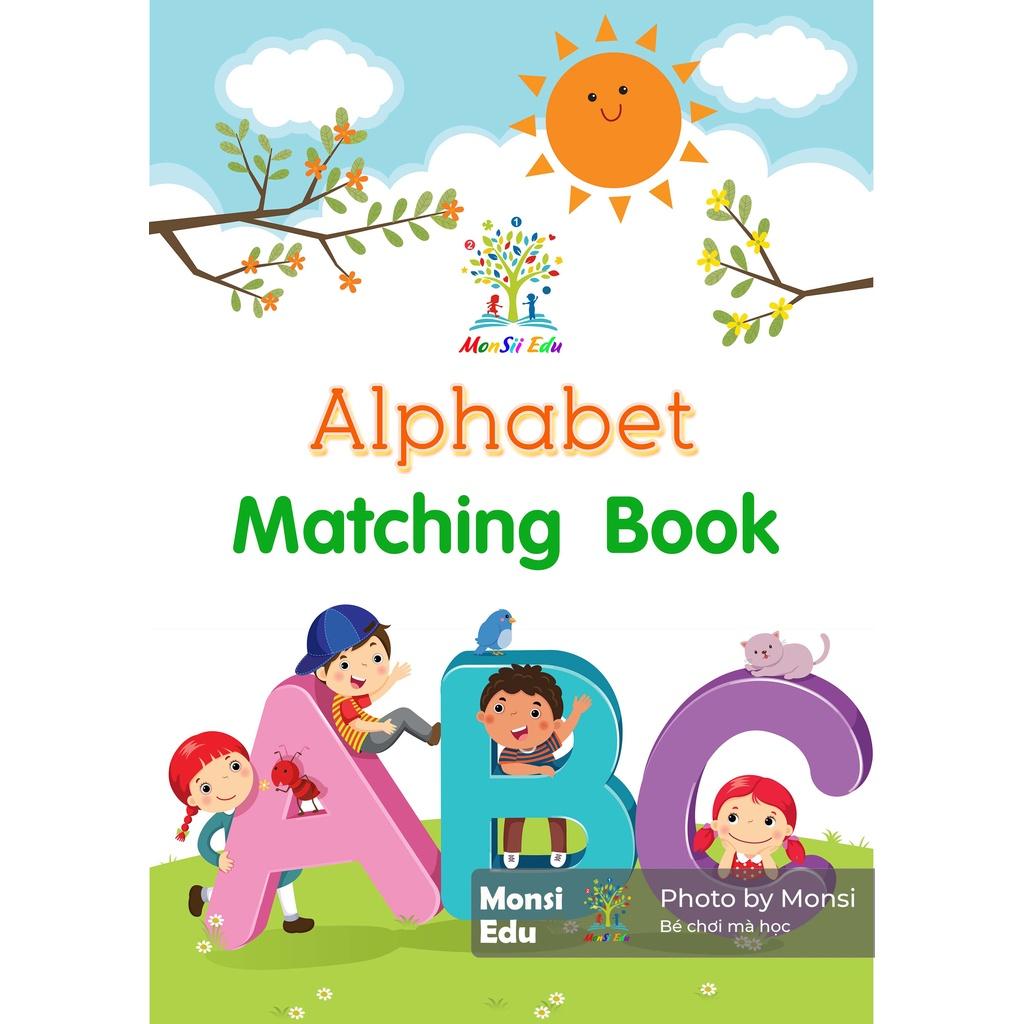 26 Chữ Cái Alphabet Và Từ Vựng F32 - Học liệu dính dán montessori - Matching Book