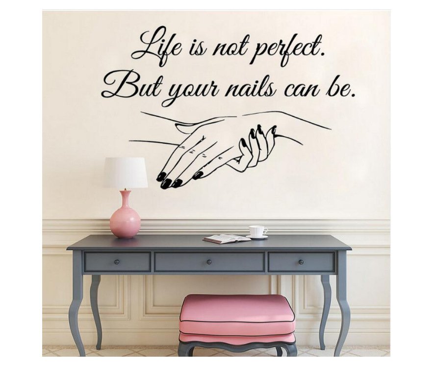 Decal dán tường trang trí salon nail spa beauty chữ ý nghĩa