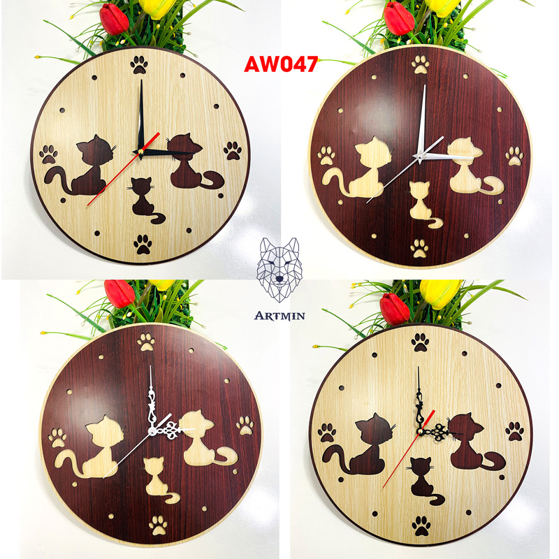 AW047 - Đồng Hồ Gỗ Treo Tường – Đồng Hồ Decor Trang Trí 2023 So Cute