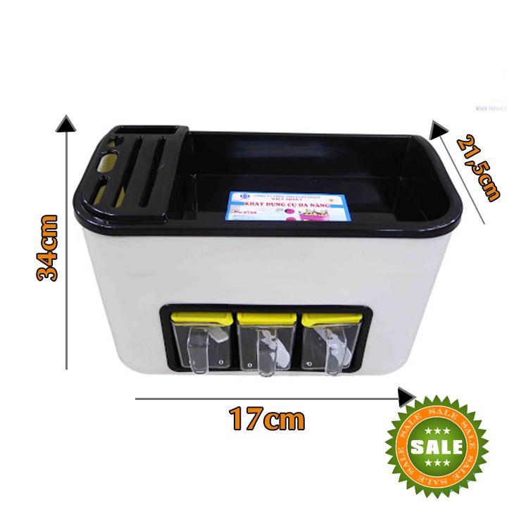 Kệ đựng tổng hợp gia vị, dao, thớt - Hộp đựng dụng cụ nhà bếp đa năng nhựa cao cấp