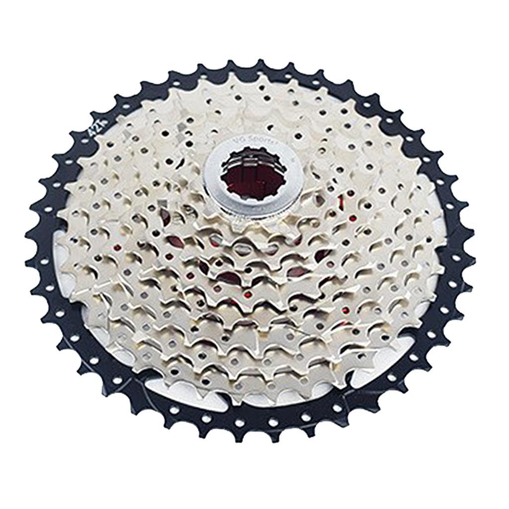 Speed Freewheel 9 / 10 Speed 11-42T, Speed Cassette Gear, Sprocket Bike Cassette Flywheel for Mountain Bike, Road Bicycle