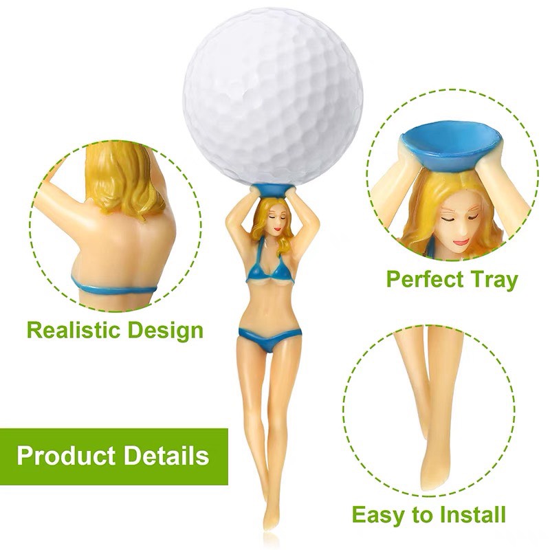 Tee golf bằng nhựa nhiều màu sắc Bikinii Girl, que đỡ bóng chơi golf giá rẻ hình cô gái màu sắc ngẫu nhiên