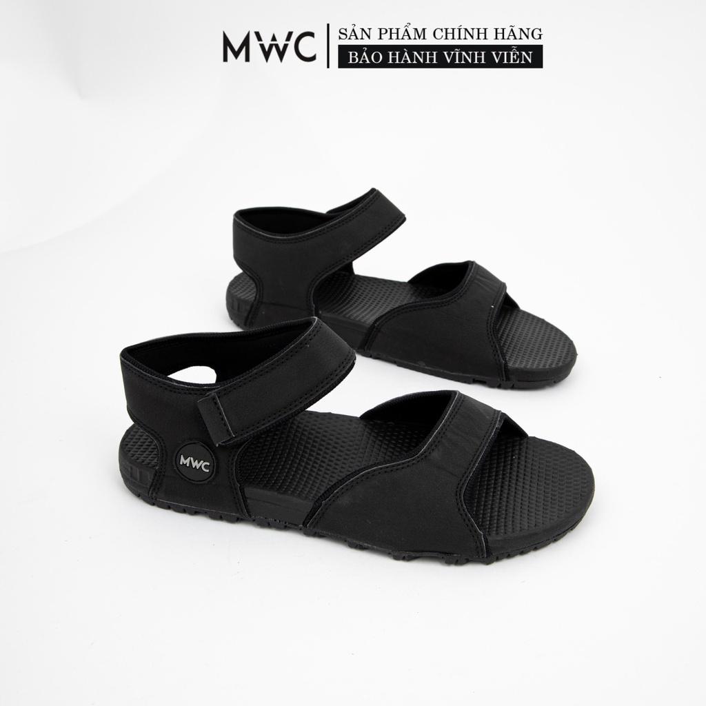 GIÀY SANDAL NAM MWC - SANDAL QUAI NGANG 2 MÀU ĐEN XÁM ĐẾ CAO NĂNG ĐỘNG - NASD- 7027