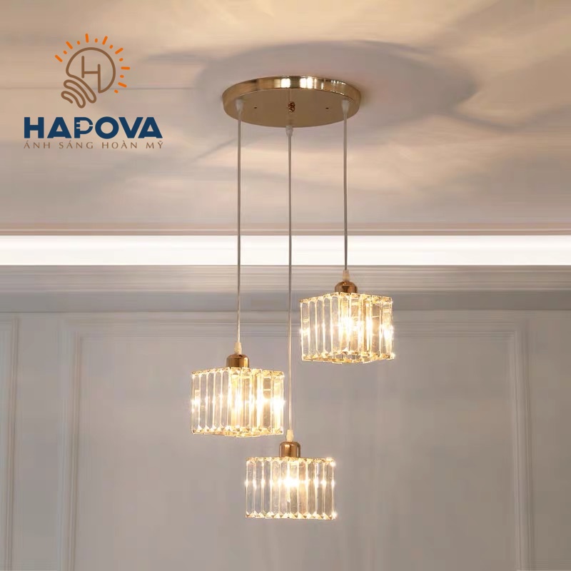 Bộ 03 Đèn thả trần trang trí pha lê HAPOVA DT 9575/3