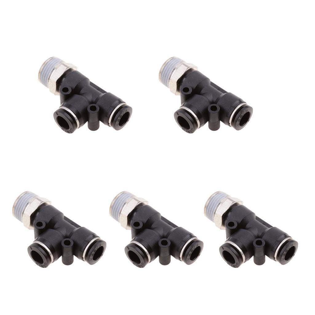 5 Pieces Air Water Line Hose Tube Triple Push In Pneumatic Fitting 4MM 6MM 8MM