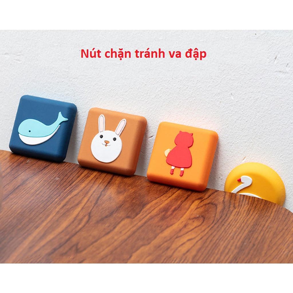 Nút chặn cửa Combo 4 nút chống chạm cửa CUTE, miếng nhựa đệm sau cửa giảm tiếng động, chống trầy