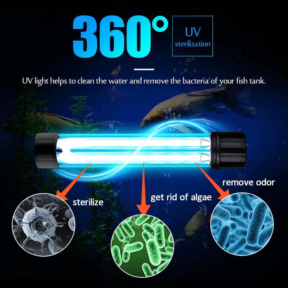 Đèn UV 30W Bóng Kép cao cấp, diệt tảo, diệt khuẩn cho bể cá, hồ cá, hồ thủy sinh siêu sạch ( Trắng)