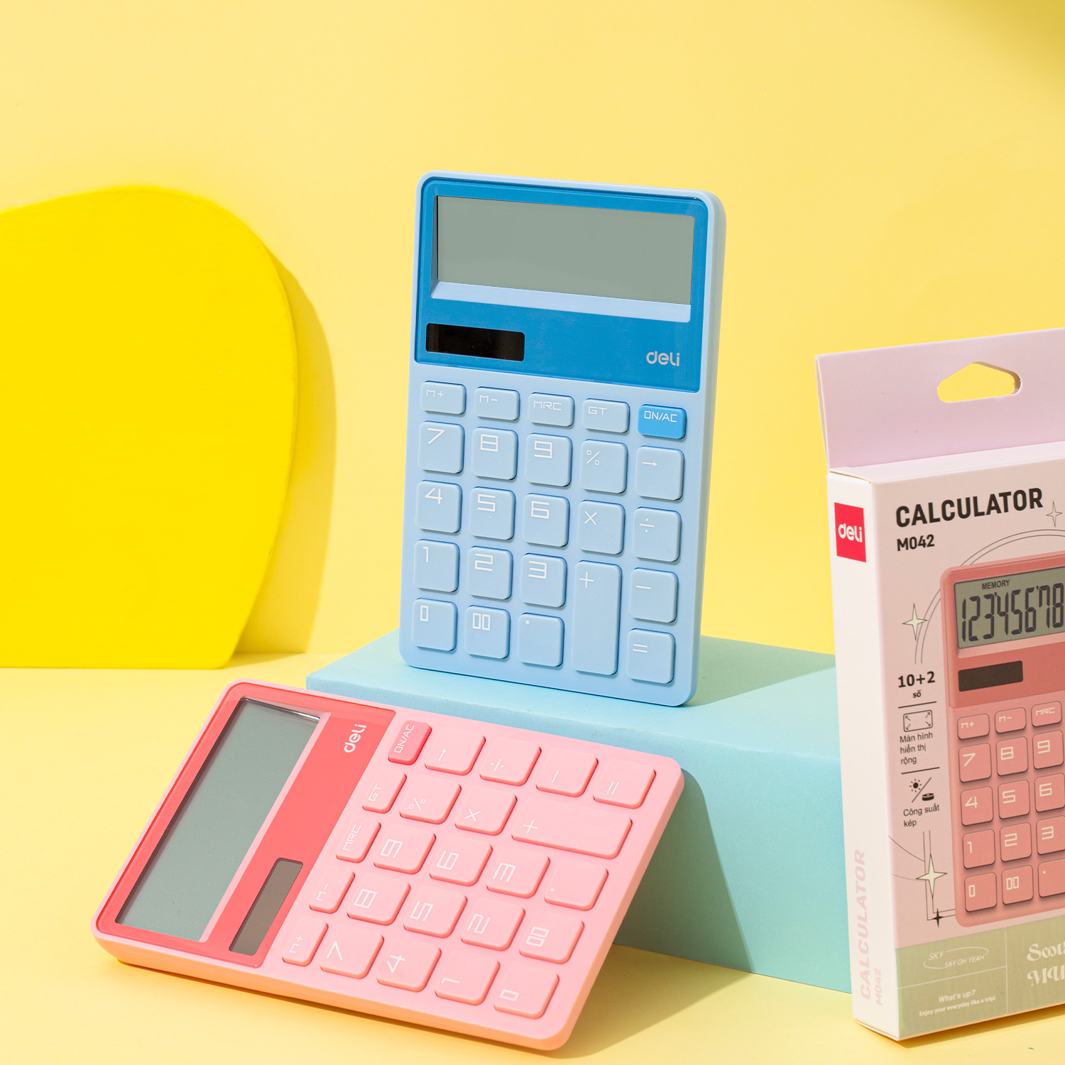 Máy Tính Cầm Tay Để Bàn Dùng Pin Có Năng Lượng Mặt Trời Màn Hình Cao Cấp BST Limited Giới Hạn - Phù Hợp Học Sinh Văn Phòng - CM042