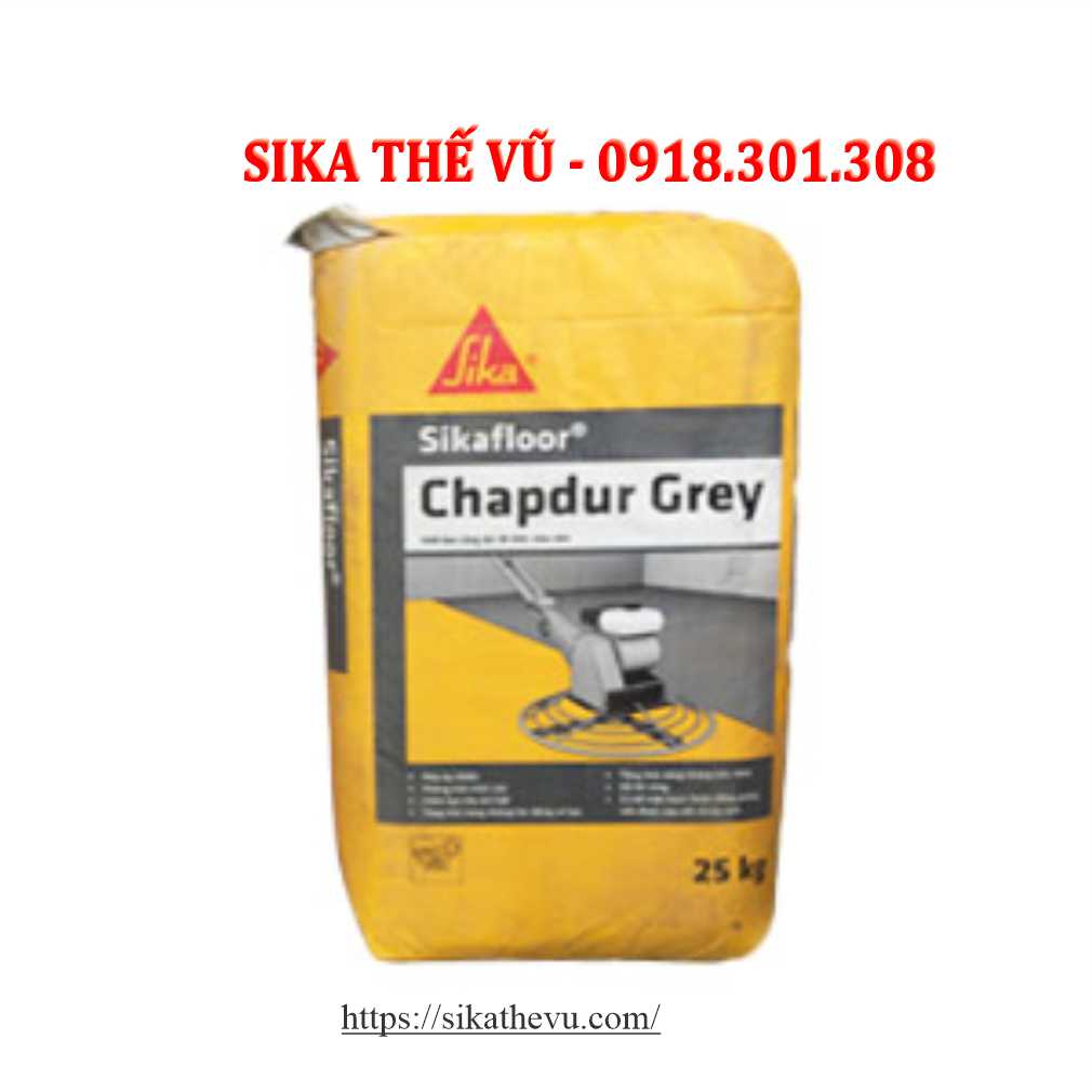 Bột xoa nền chống mài mòn, giúp tăng cứng bề mặt bê tông màu xám - Sikafloor Chapdur Grey (bao 25kg)