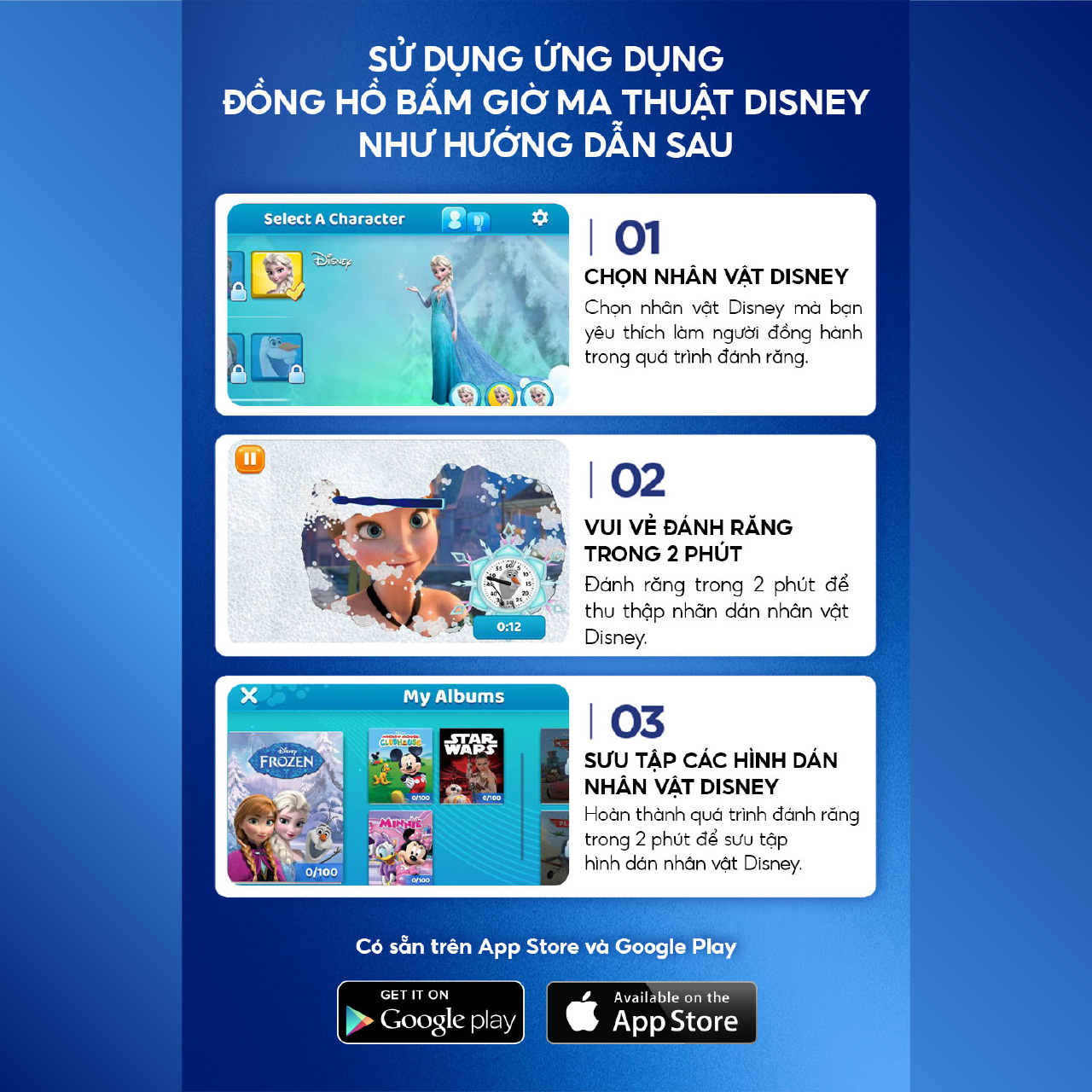 Bàn chải đánh răng điện trẻ em Oral-B Pro D100 Frozen-Hàng chính hãng