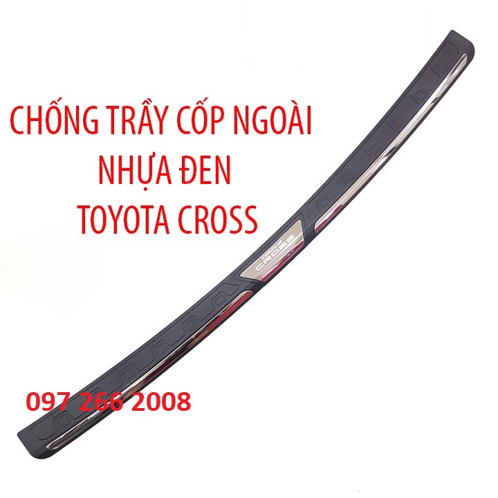Chống trầy cốp ngoài xe Toyota corolla Cross 2020 2021 2022 2023 , nhựa đen 3D cao cấp