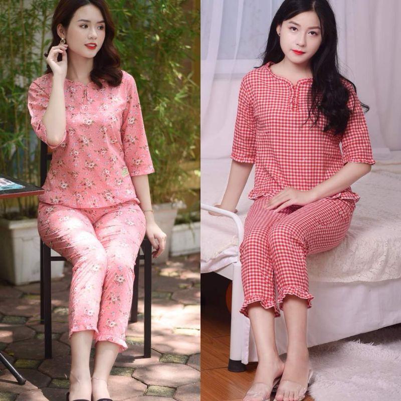 Quần áo mặc nhà cổ nhún xinh