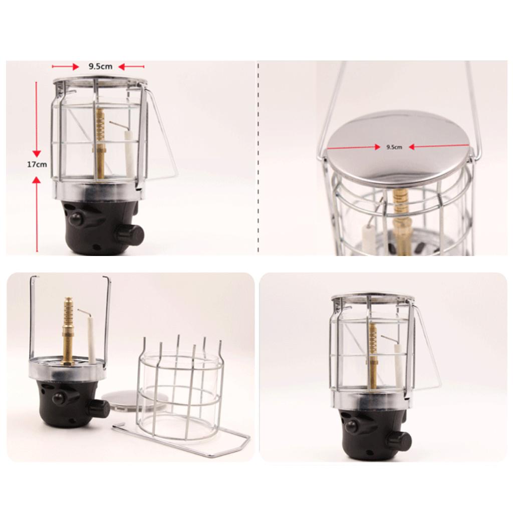 2pcs Camping Gas Lantern Outdoor Portable Double Mantle Butane Gas Lamp Light