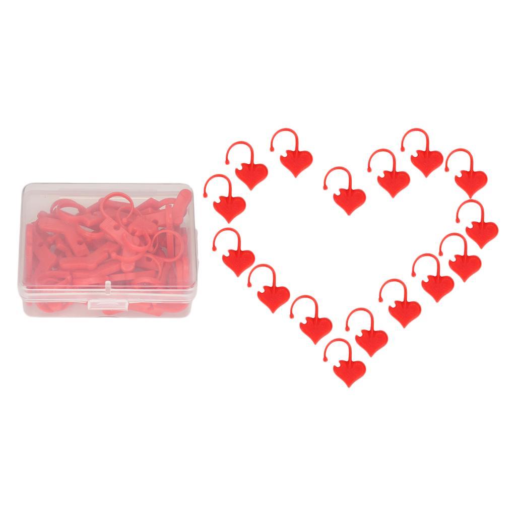 50pcs Heart  Knitting Crochet  Stitch Markers Holder