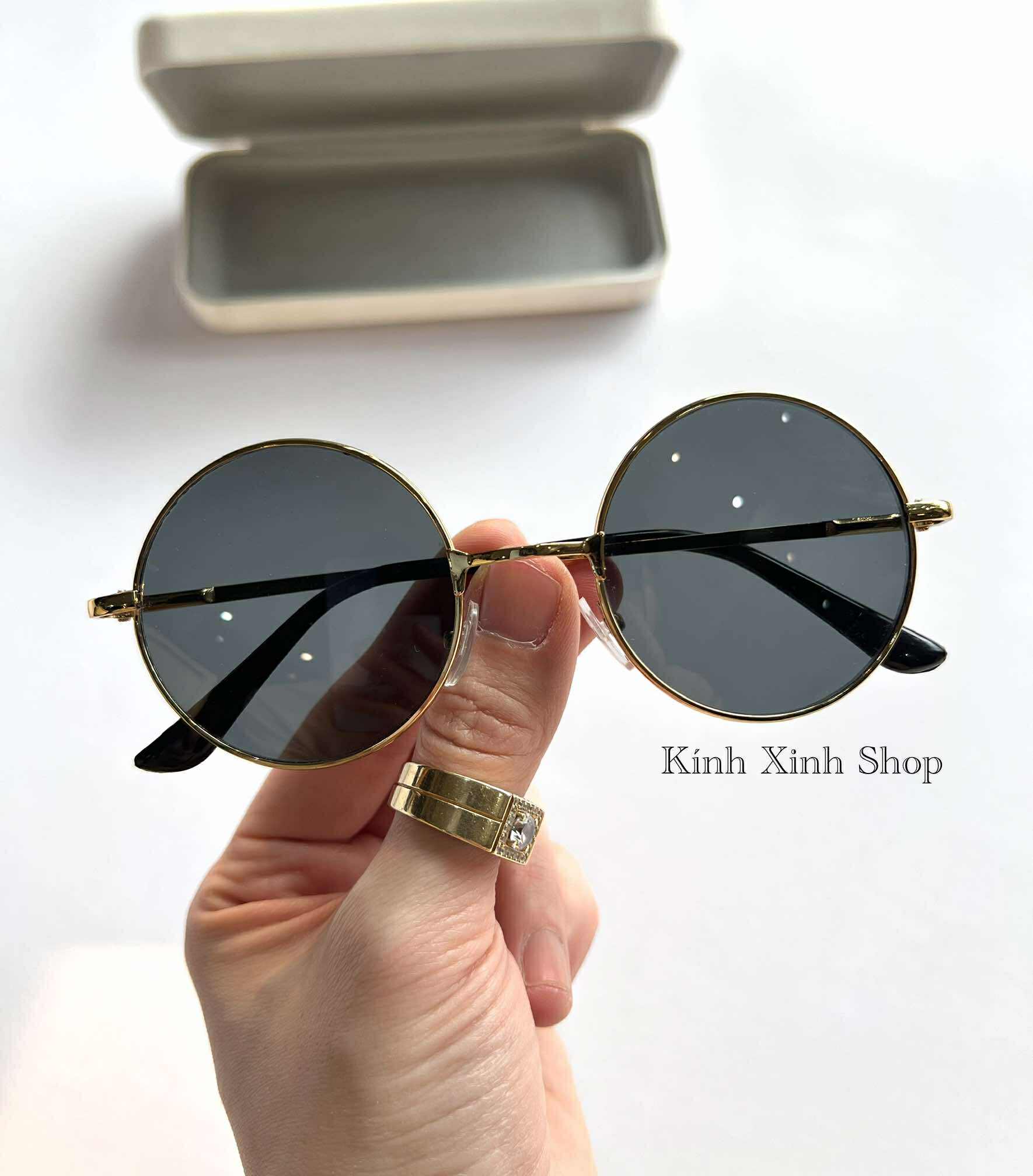 (Hàng cao cấp) Kính râm Mắt tròn xoe dáng thầy bói mắt thủy tinh