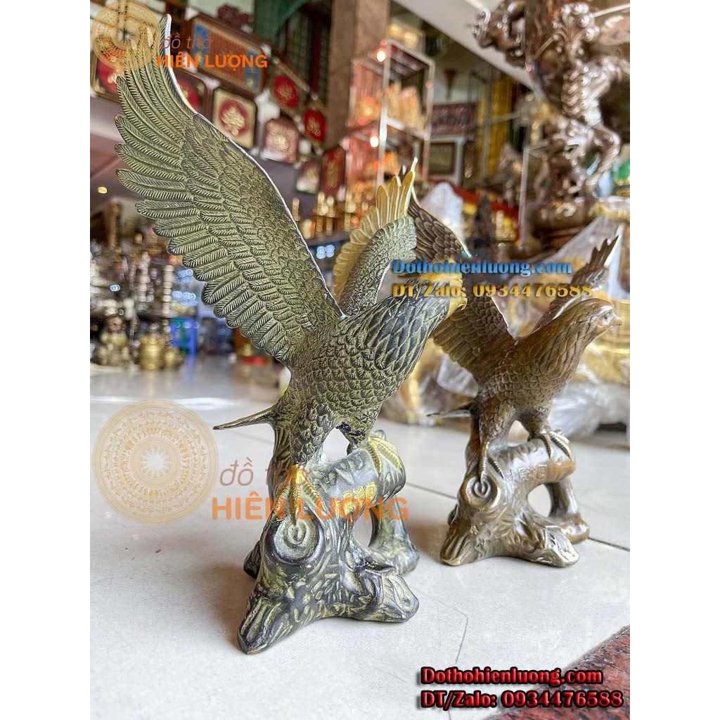 Tượng Đại Bàng Đậu Cành Cây Bằng Đồng Phong Thủy Cao 24cm