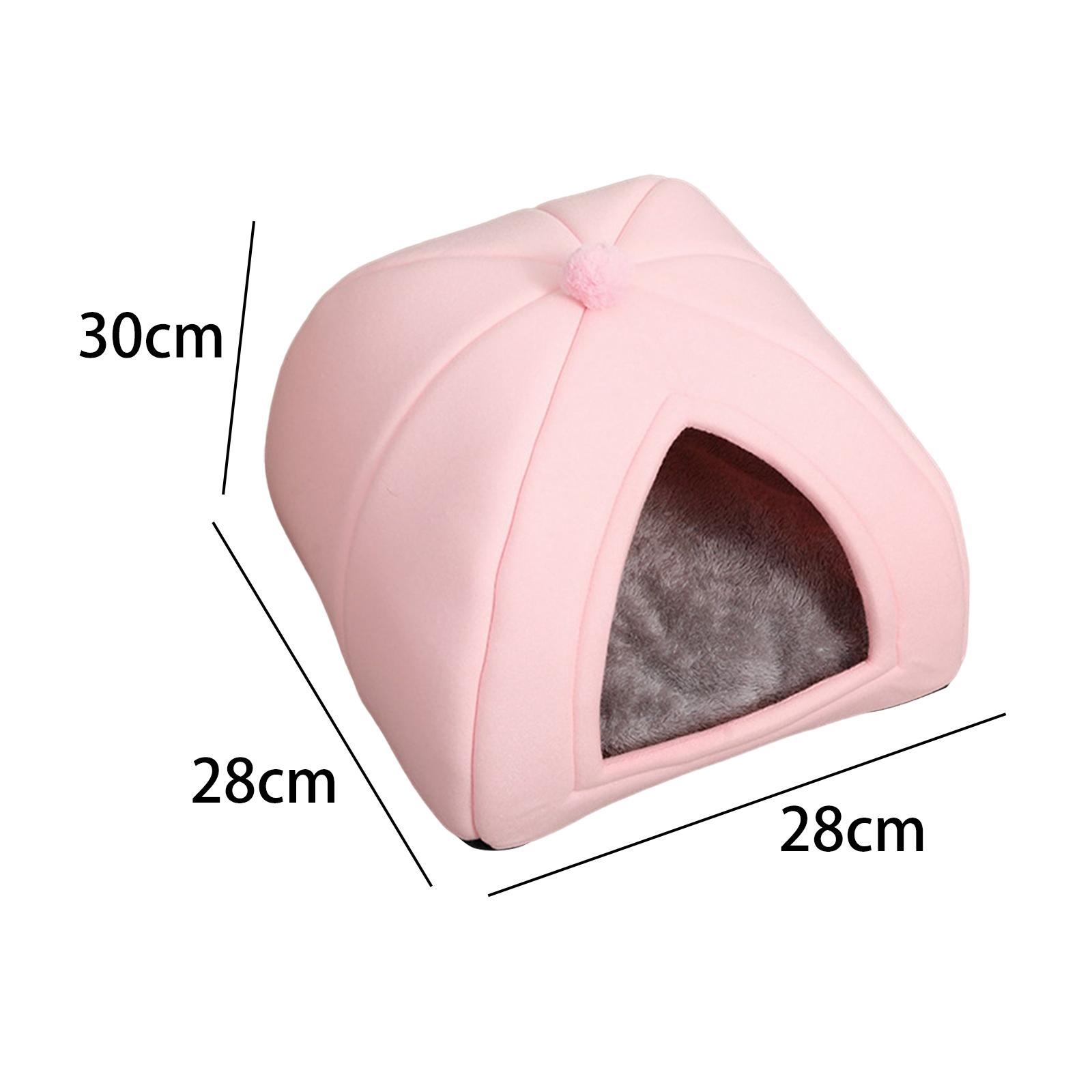 Plush Cave Pet Bed Dog Tent Hut Cozy Removable Washable Pad Cat Warm House for Kitten Sleeping Rabbit+Plush Cave Pet Bed Dog Tent Hut Cozy Removable W