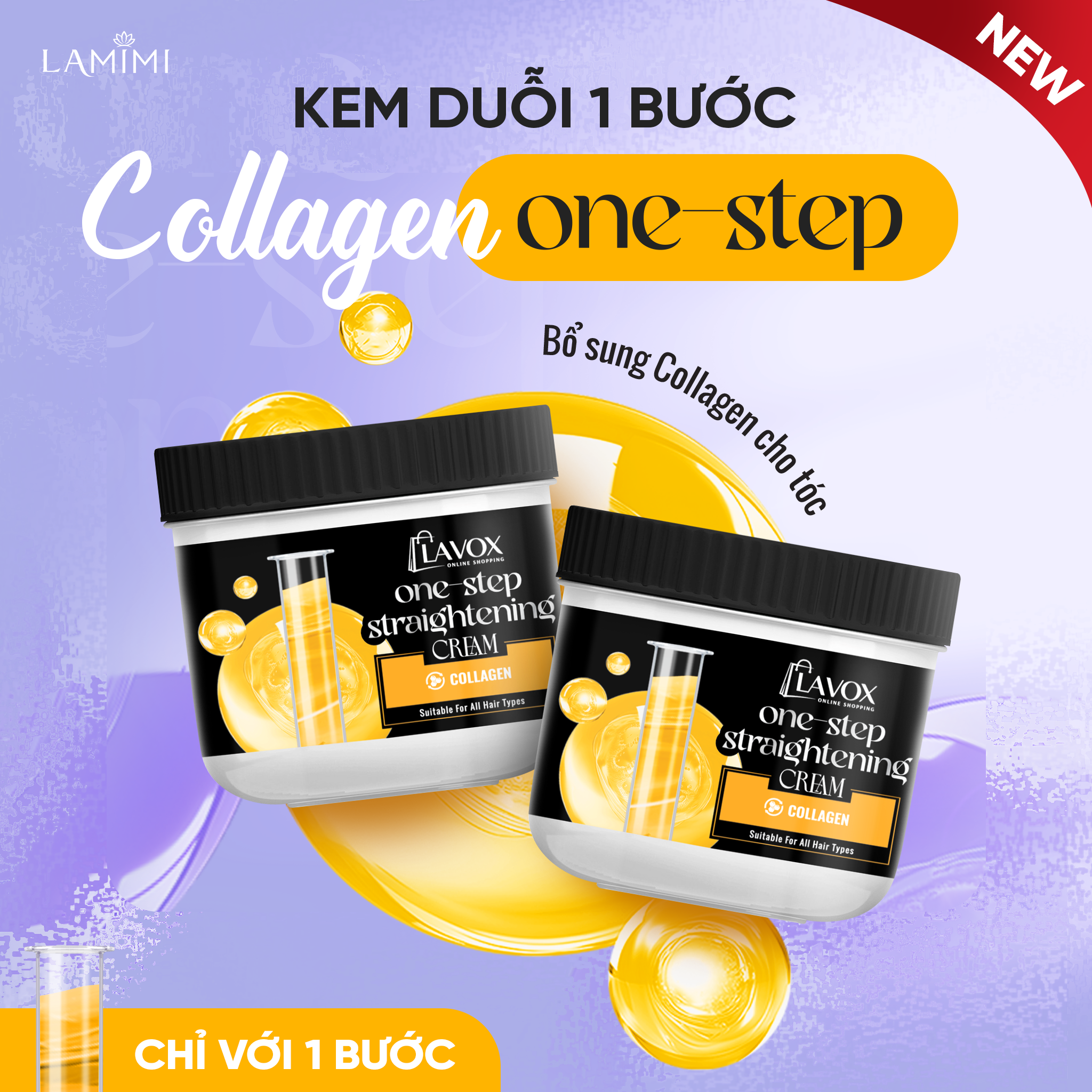 Kem Duỗi Tóc 1 Bước Collagen Lavox Online Shopping 150ml - Tóc Thẳng Bóng Mượt, Mùi Hương Dịu Nhẹ Lamimi Chính Hãng