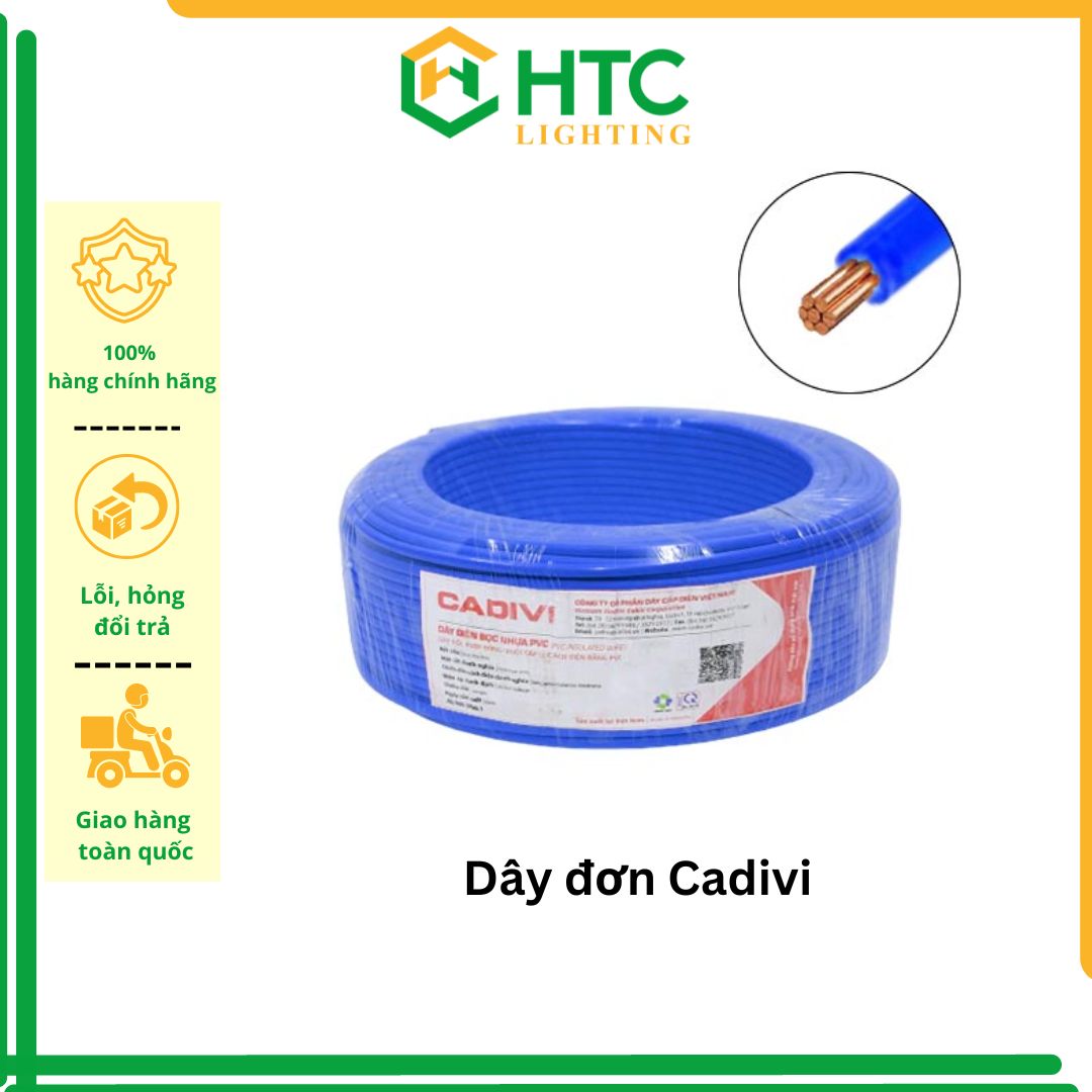 (Cuộn 100m- có hỏa tốc HCM) Cáp điện đơn các cỡ CV 1.0 1.25 1.5  2.5 3.5 4.0 5.5 6.0mm (màu ngẫu nhiên) -  hàng chính hãng CADIVI 