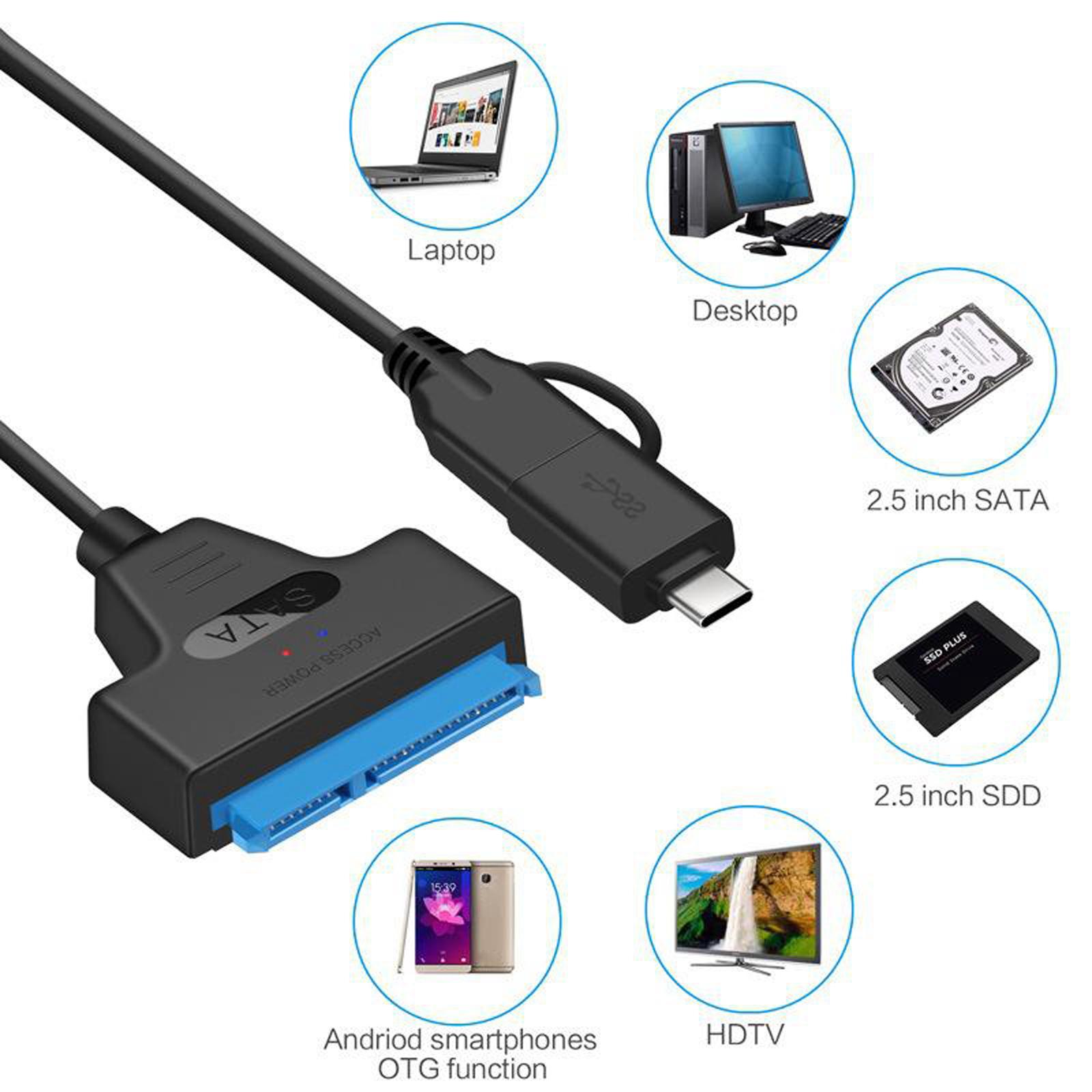 SATA to USB Adapter, USB 3.0 SATA III Hard Drive Adapter Cable, SATA to USB 3.0 Adapter Cable, for 2.5 inch SSD & HDD High Quality