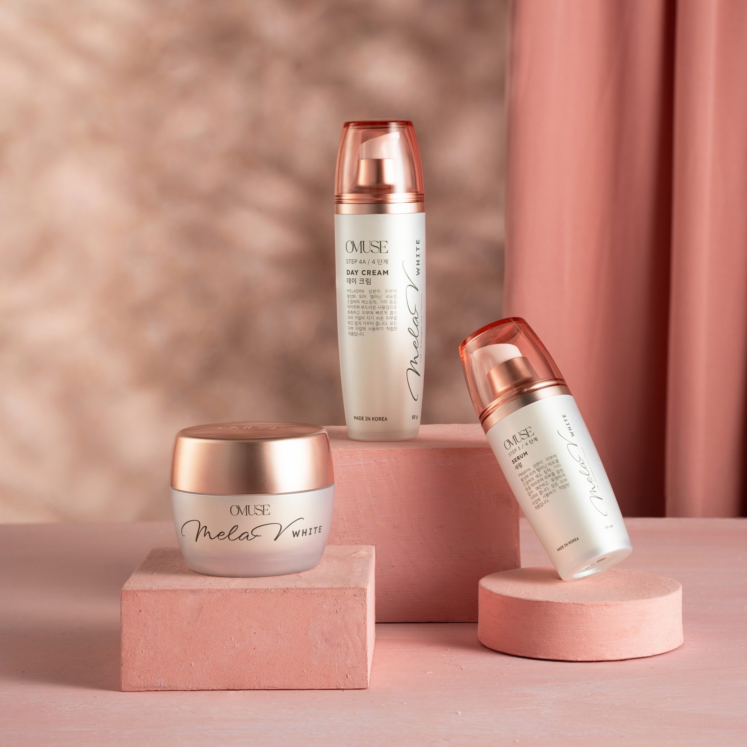 Bộ sản phẩm mờ nám và tàn nhang cơ bản OMUSE MelaV Cream 50g, Serum 30ml