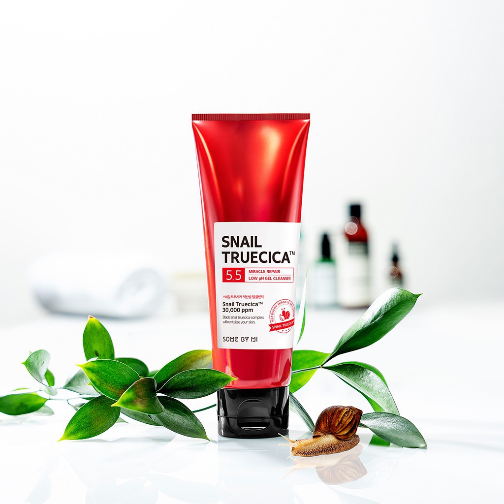 SSỮA RỬA MẶT LÀM DỊU, PHỤC HỒI DA SOME BY MI SNAIL TRUECICA MIRACLE REPAIR LOW PH GEL CLEANSER