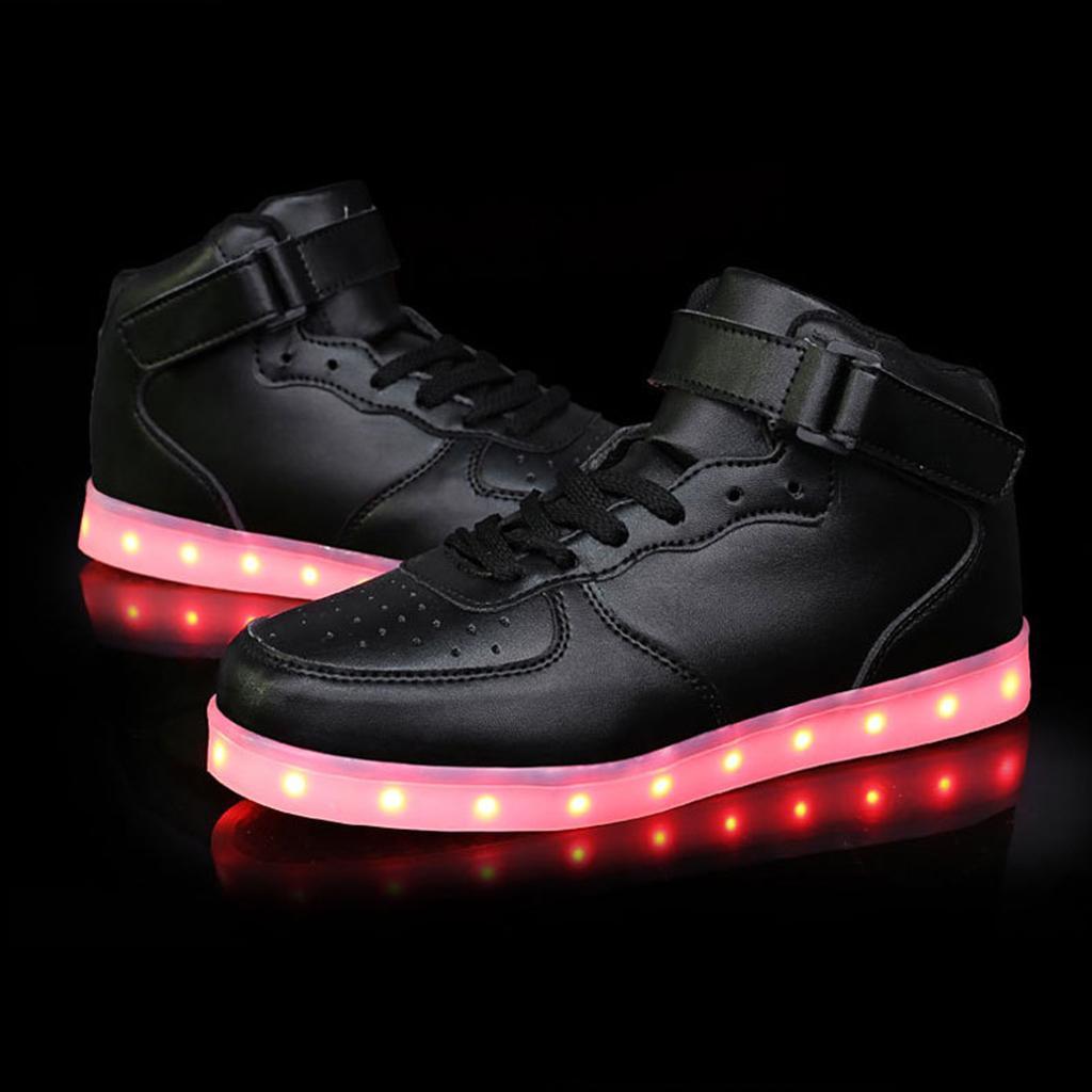 Unisex Adults LED Light Up Shoes High Top Luminous Casual Sneakers