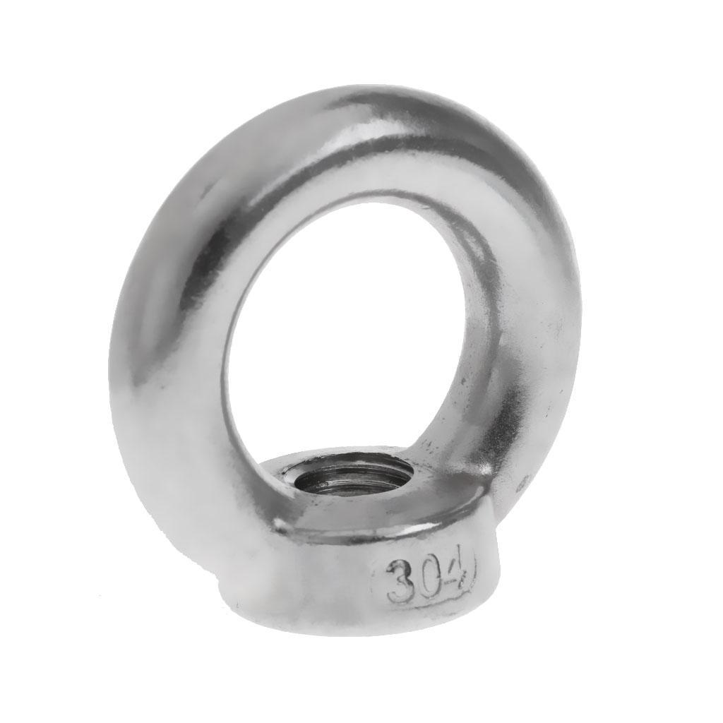 M14&M16 304 Stainless Steel Lifting Eye Nut Ring Shape Nuts - 2 Size, 2 Pack, Perfect for many marine and industrial applications