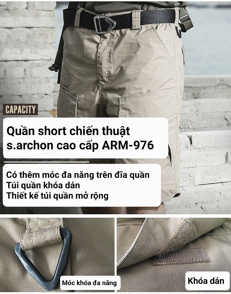 Quần short nam, Quần short chiến thuật s.archon cao cấp ARM-976