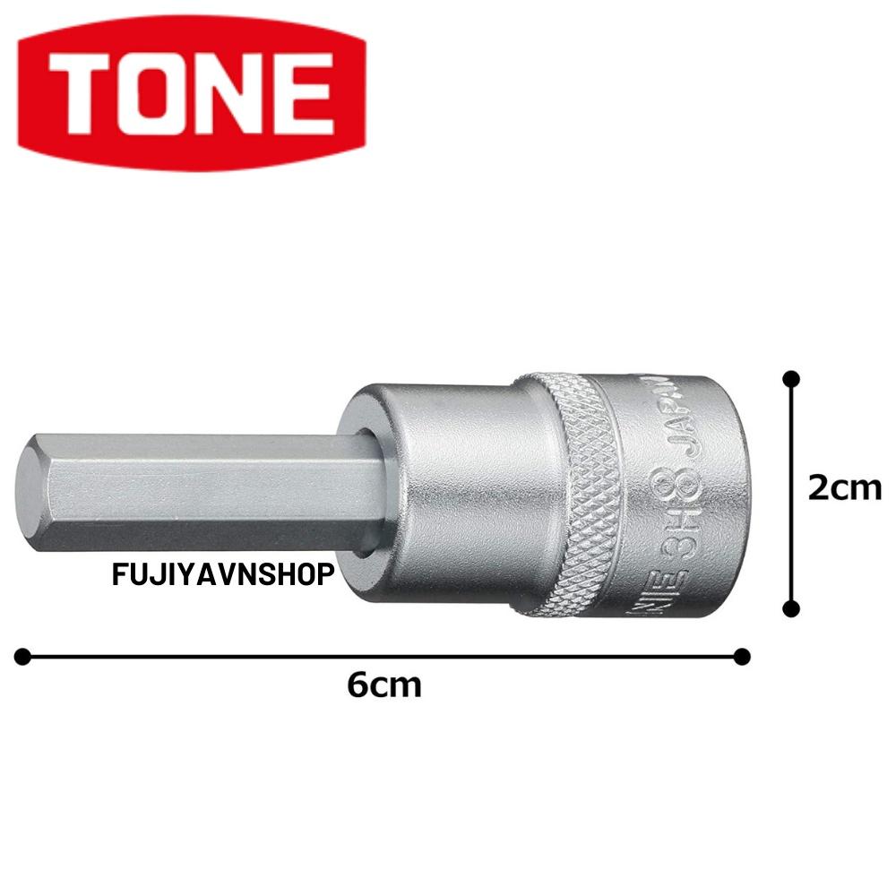 Đầu khẩu lục giác Tone HP3H-08 (3/8&quot;) cho đai ốc 8mm