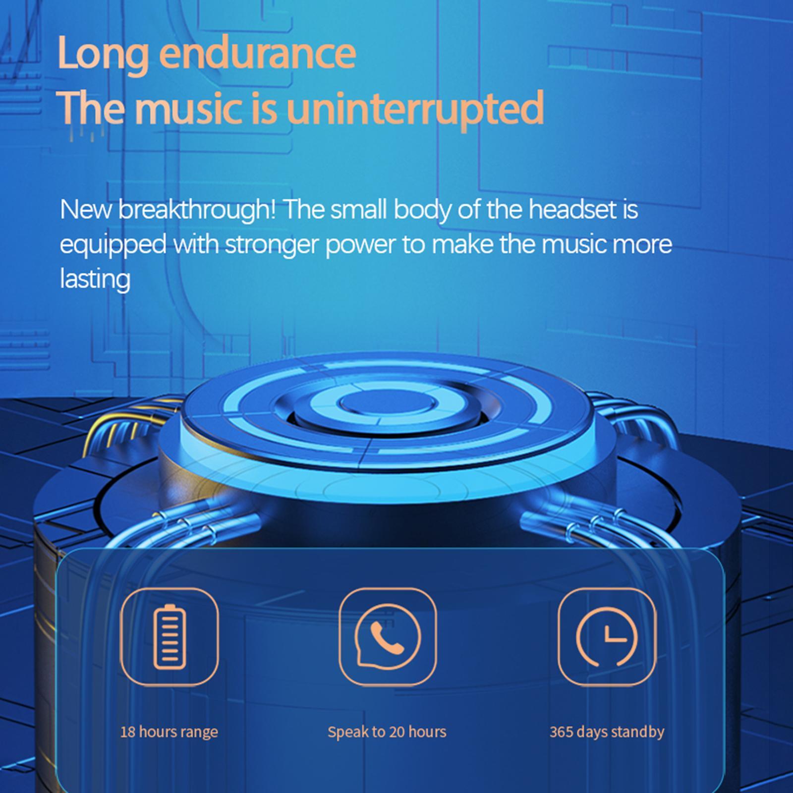 2x Ear-Hook Bluetooth5.2 Headset Business Earphone  for