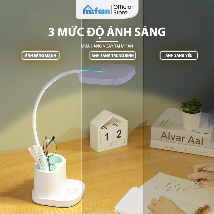 Hình ảnh Đèn học để bàn chống cận tích điện Weidasi 6078 - LED 3 mức độ sáng bảo vệ mắt đọc sách làm việc - Thân mềm xoay linh hoạt