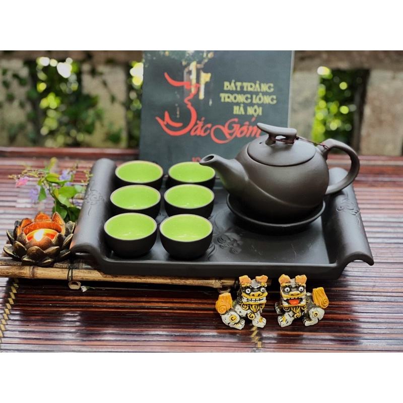 Bộ ấm trà tử sa. Gốm sứ Bát Tràng.