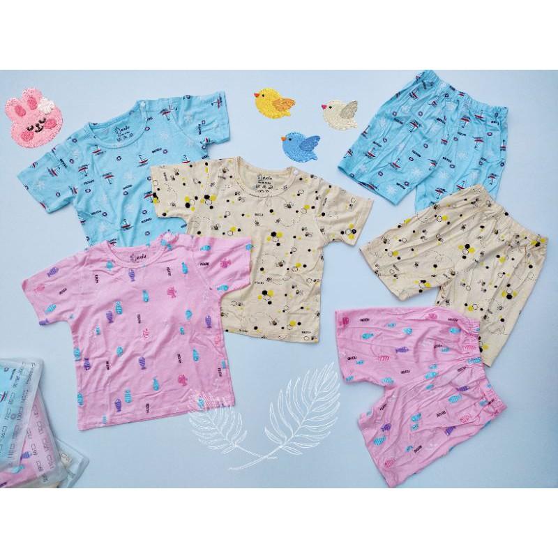 Bộ ngắn tay thun lạnh BEXIU Bé Xíu màu in hoạ tiết mềm mịn mát cho bé trai bé gái từ 5-19kg