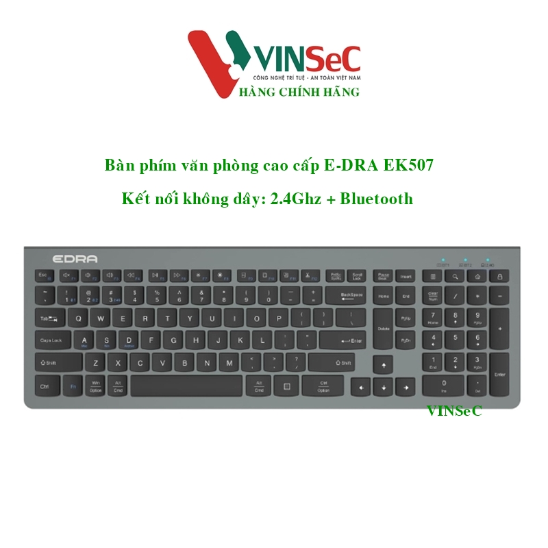 Bàn phím không dây Bluetooth EDRA EK507 - Hàng Chính Hãng