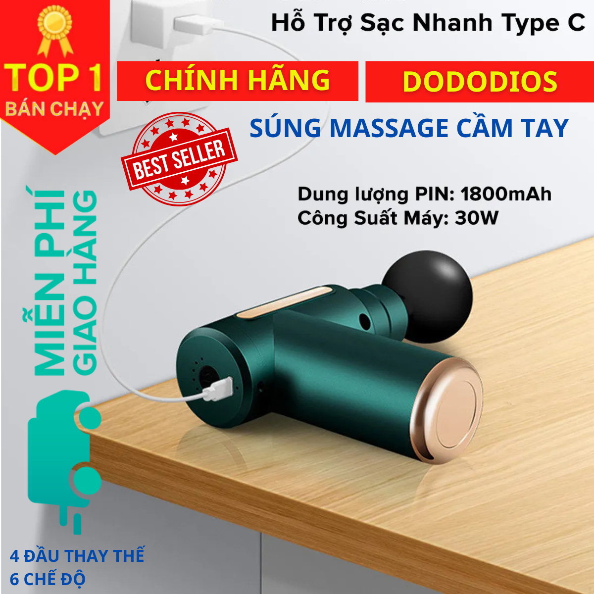 Hình ảnh Máy massage cổ vai gáy cầm tay - Chính hãng dododios