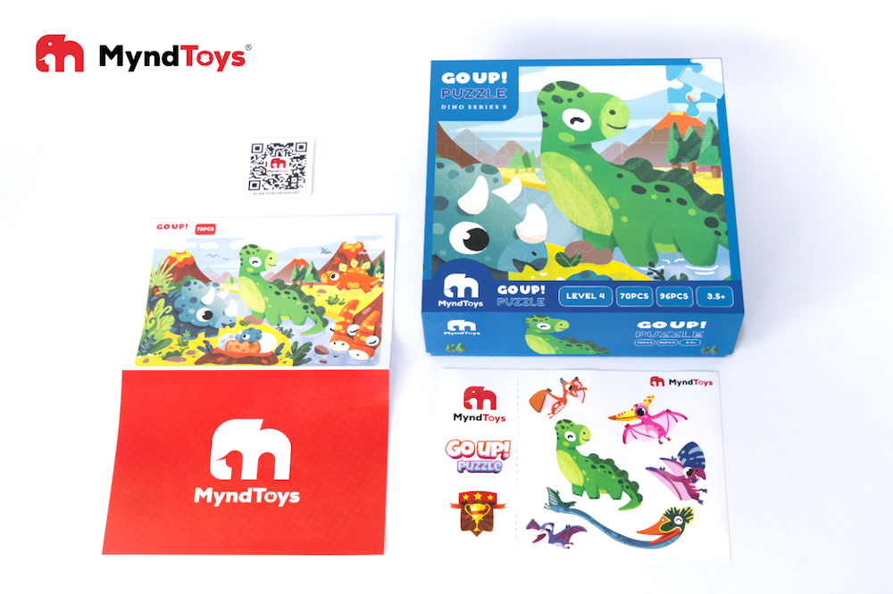 Ghép Hình Puzzle MyndToys Khủng Long Dino Series S (xanh) - Cấp Độ 4+ Cho Bé từ 3,5 Tuổi